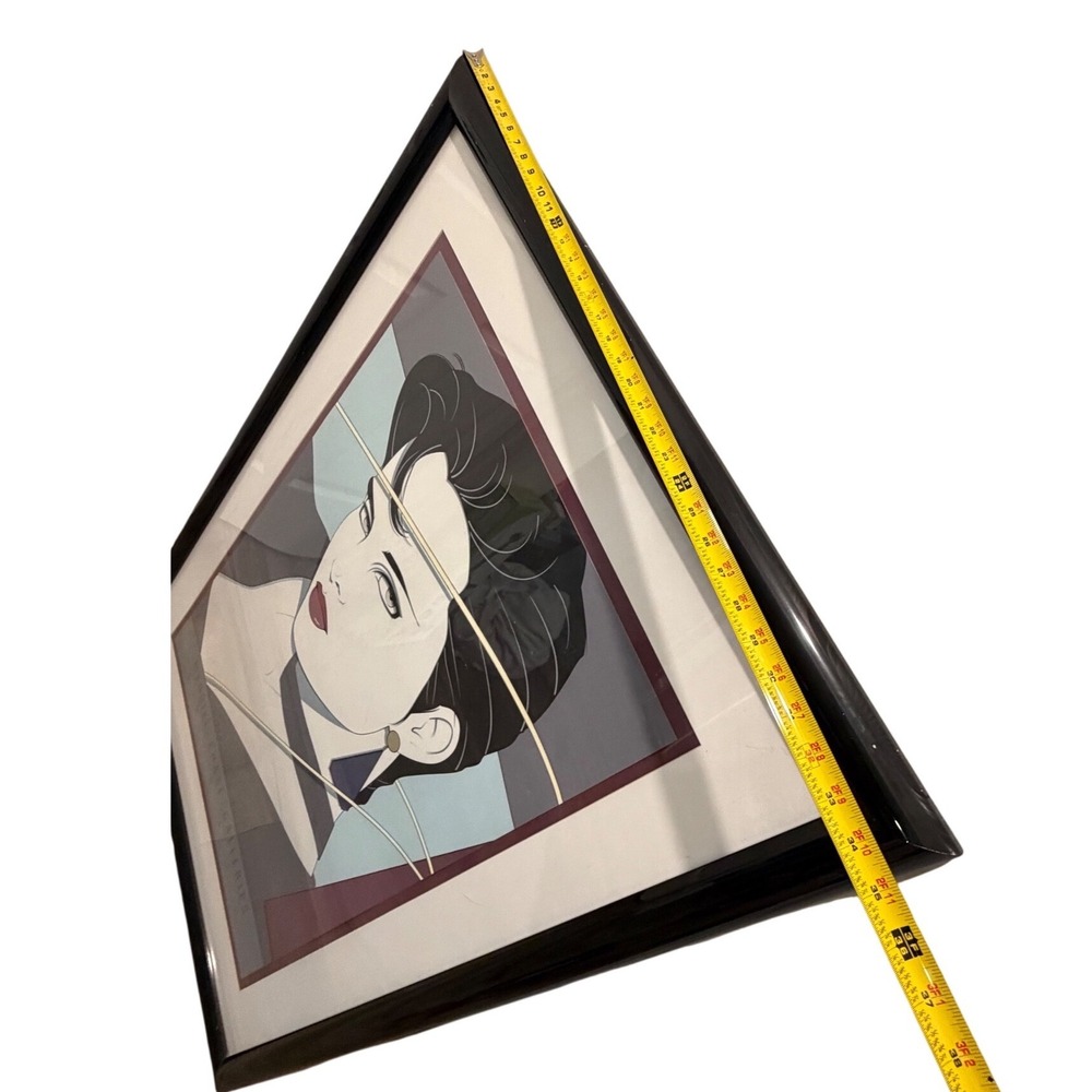 Vintage Merrill Chase Galleries Chicago 80s Patrick Nagel Style Framed Art 38x26 - Picture 4 of 9